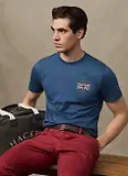 Thumbnail 2 of Hackett Men's Classic Fit Rally Union Jack T-Shirt - Dark Denim Blue
