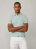 Thumbnail 4 of Hackett Men's Slim Fit Short Sleeve Pique Polo - Menthol Green