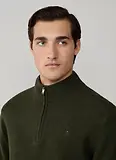 Thumbnail 4 of Hackett Men's Lambswool Half Zip Sweater - Hunter Green
