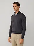 Thumbnail 5 of Hackett Men's Cotton Quarter Zip Jumper - Charcoal Grey
