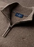 Thumbnail 5 of Hackett Men's Lambswool Quarter Zip Jumper - Putty Beige