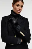 Thumbnail 3 of Holland Cooper Women's Cashmere Lined Faux Fur Trim Leather Gloves - Black