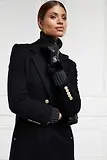 Thumbnail 6 of Holland Cooper Women's Cashmere Lined Faux Fur Trim Leather Gloves - Black