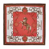 Thumbnail 1 of Holland Cooper Women's Regal Horse Silk Scarf - Sienna