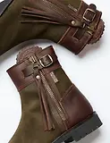Thumbnail 5 of Penelope Chilvers Women's Inclement Cropped Tassel Boots - Seaweed/Conker