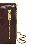 Thumbnail 6 of Holland Cooper Women's Knightsbridge Quilted Phone Pouch - Rich Chocolate Leather