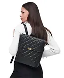 Thumbnail 3 of Barbour International Women's Quilted Hoxton Backpack - Black