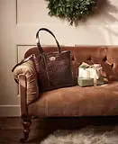 Thumbnail 9 of Barbour Women's Eilein Leather Tote Bag - Black Cherry