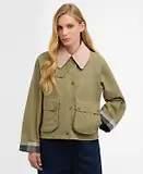 Thumbnail 2 of Barbour Women's Cropped Beadnell Casual Jacket - Bleached Olive/Ancient/Gardenia