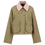 Thumbnail 1 of Barbour Women's Cropped Beadnell Casual Jacket - Bleached Olive/Ancient/Gardenia