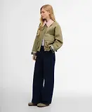 Thumbnail 3 of Barbour Women's Cropped Beadnell Casual Jacket - Bleached Olive/Ancient/Gardenia