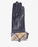 Thumbnail 2 of Barbour Women's Lady Jane Leather Gloves - Black/Dress Tartan