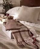 Thumbnail 8 of Barbour Women's Dover Pom Beanie & Hailes Scarf Gift Set - Muted Cabernet