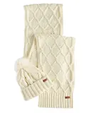 Thumbnail 1 of Barbour Women's Ridley Pom Beanie & Scarf Gift Set - Cream