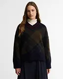 Thumbnail 2 of Barbour Women's Shae V-Neck Tartan Wool Jumper - Shadow Classic Tartan