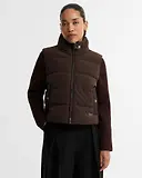 Thumbnail 2 of Barbour International Women's Balaton Faux-Velvet Quilted Sweatshirt - Truffle