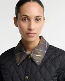 Thumbnail 5 of Barbour Women's Icons Tartan Collar Cropped Liddesdale Quilted Jacket - Black / Classic