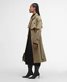 Thumbnail 3 of Barbour Women's Aoife Showerproof Trench Coat - Military Brown/Hessian Tartan