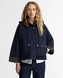 Thumbnail 6 of Barbour Women's Terrington Showerproof Jacket - Dark Navy / Shadow Classic tartan lining.