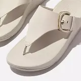 Thumbnail 3 of FitFlop Women's LULU Resin-Buckle Leather Toe-Post Sandals - Paris Beige