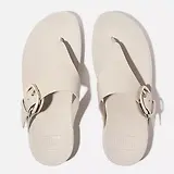 Thumbnail 4 of FitFlop Women's LULU Resin-Buckle Leather Toe-Post Sandals - Paris Beige