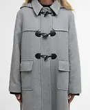 Thumbnail 6 of Barbour Women's Melody Wool Duffle Coat - Light Grey Marl/Onyx Tartan