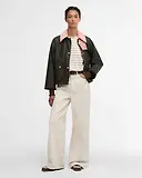 Thumbnail 3 of Barbour Women's Cropped Beadnell Wax Jacket - Archive Olive/Ancient/Gardenia