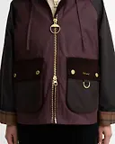 Thumbnail 6 of Barbour Women's Carville Waxed Jacket - Rustic / Bordeaux / Muted