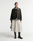 Thumbnail 3 of Barbour Women's Icons Tartan Collar Spey Waxed Jacket - Olive / Classic