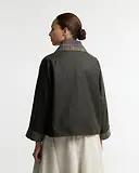 Thumbnail 4 of Barbour Women's Icons Tartan Collar Spey Waxed Jacket - Olive / Classic