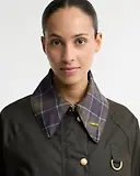 Thumbnail 5 of Barbour Women's Icons Tartan Collar Spey Waxed Jacket - Olive / Classic