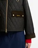 Thumbnail 7 of Barbour Women's Tartan Reimagined Icons Tartan Quilted Spey Waxed Jacket - Olive / Classic