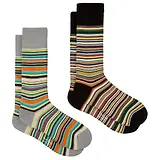 Thumbnail 1 of Paul Smith Men's Signature Stripe Socks - 2 Pack - Black & Grey - One Size