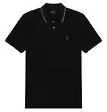 Thumbnail 1 of Paul Smith Men's Regular Fit Stretch-Cotton 'Broad Stripe Zebra' Polo Shirt - Black