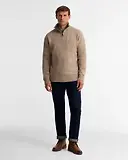 Thumbnail 3 of Barbour Men's Nelson Essential Quarter-Zip Jumper - Stone