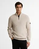 Thumbnail 2 of Barbour International Men's Crawley Quarter-Zip Jumper - Concrete