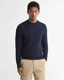 Thumbnail 2 of Barbour Men's Herringbone Crew Neck Jumper - Navy