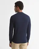 Thumbnail 4 of Barbour Men's Herringbone Crew Neck Jumper - Navy