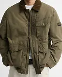 Thumbnail 5 of Barbour International Men's Winter Drifter Washed Waxed Jacket - Olive Night