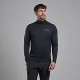 Thumbnail 2 of Montane Men's Dart Zip Neck Long Sleeved Baselayer - Black