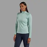 Thumbnail 2 of Montane Women's Dart Zip Neck Long Sleeved Baselayer - Sea Mist