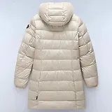 Thumbnail 2 of Napapijri Women's Aerons Rise Hooded Long Puffer Jacket - Beige Silver