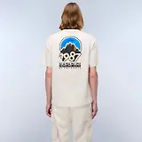 Thumbnail 2 of Napapijri Men's Montepianna Flock Print T-Shirt - Beige Dimity