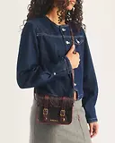 Thumbnail 2 of Dr. Martens 7" Floral Emboss Crazy Horse Leather Satchel - Cherry Red