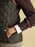 Thumbnail 5 of Joules Women's Braemar Luxe Showerproof Diamond Quilted Gilet - Khaki Green