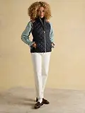 Thumbnail 4 of Joules Women's Braemar Luxe Showerproof Diamond Quilted Gilet - Navy Blue
