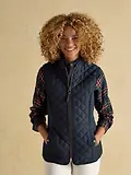 Thumbnail 2 of Joules Women's Minx Showerproof Diamond Quilted Gilet - Navy Blue