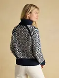 Thumbnail 3 of Joules Women's Addison Patterned Knitted Jumper with Detachable Roll Neck - Cream/Navy