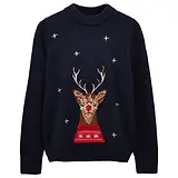 Thumbnail 1 of Joules Women's Noelle Reindeer Intarsia Knit Christmas Jumper - Navy