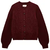 Thumbnail 1 of Joules Women's Rafferty Cable Knit Cardigan - Wine
